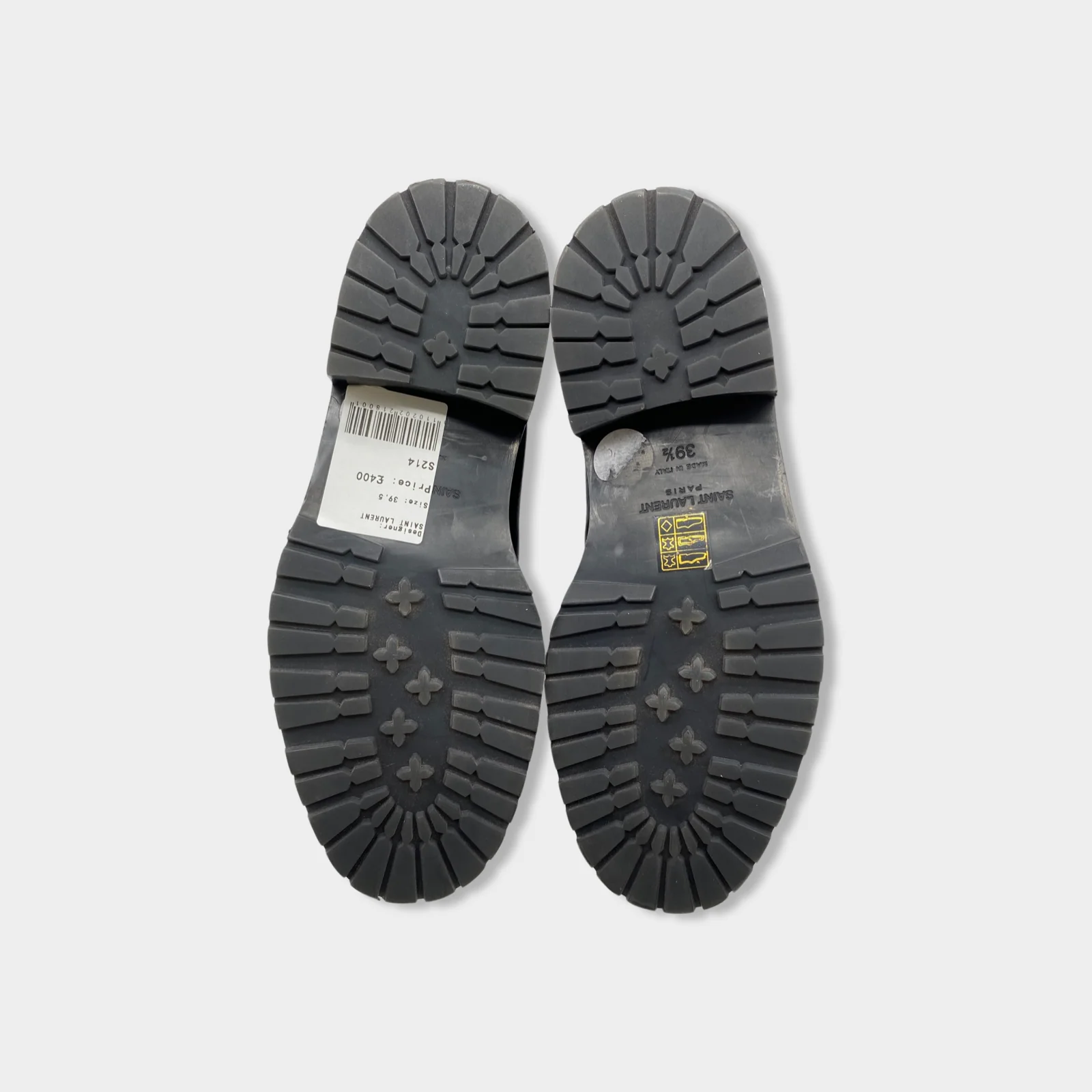 SAINT LAURENT black leather ankle boots with fur - Image 6