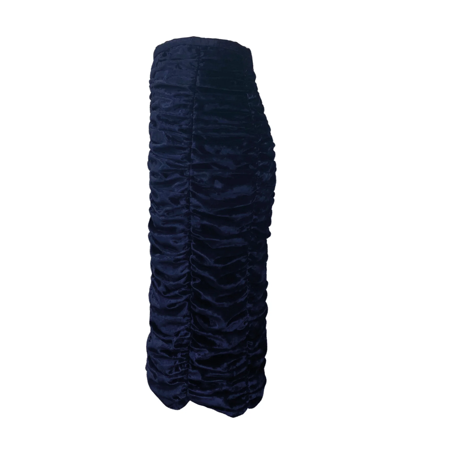 BURBERRY blue velvet pencil skirt - Image 3