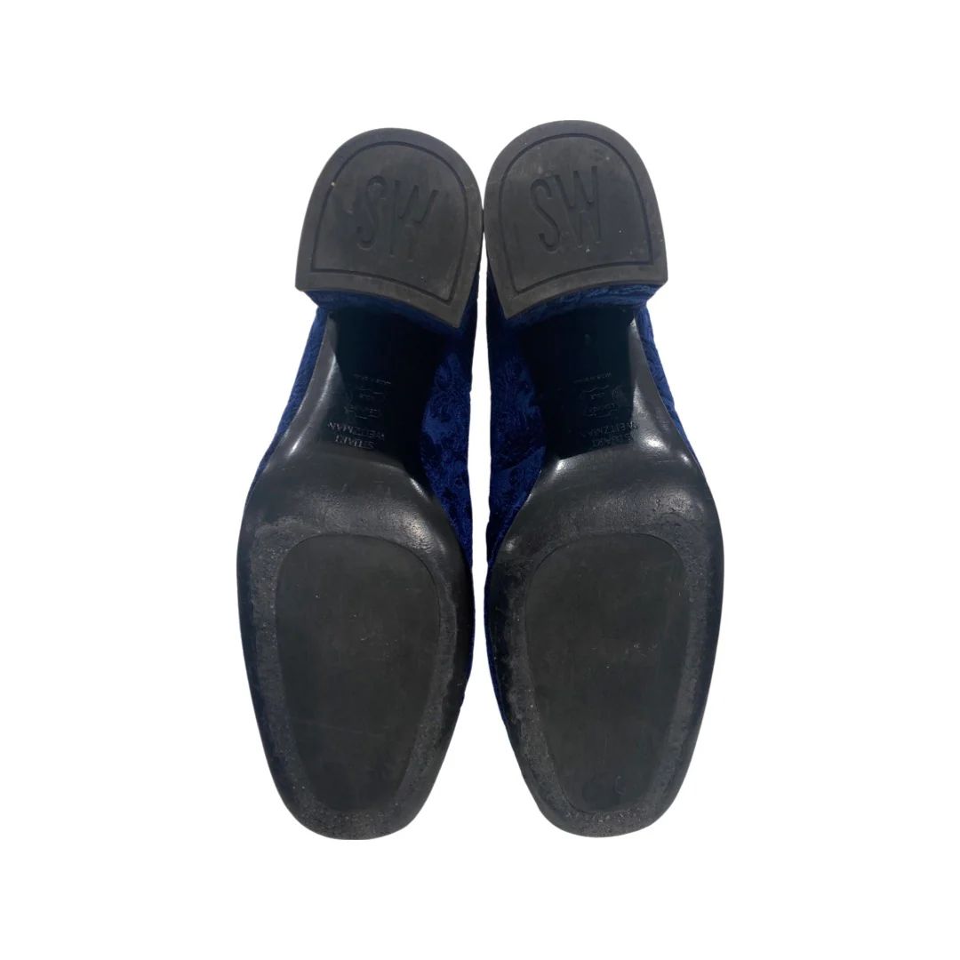 STUART WEITZMAN navy paisley velvet boots - Image 5