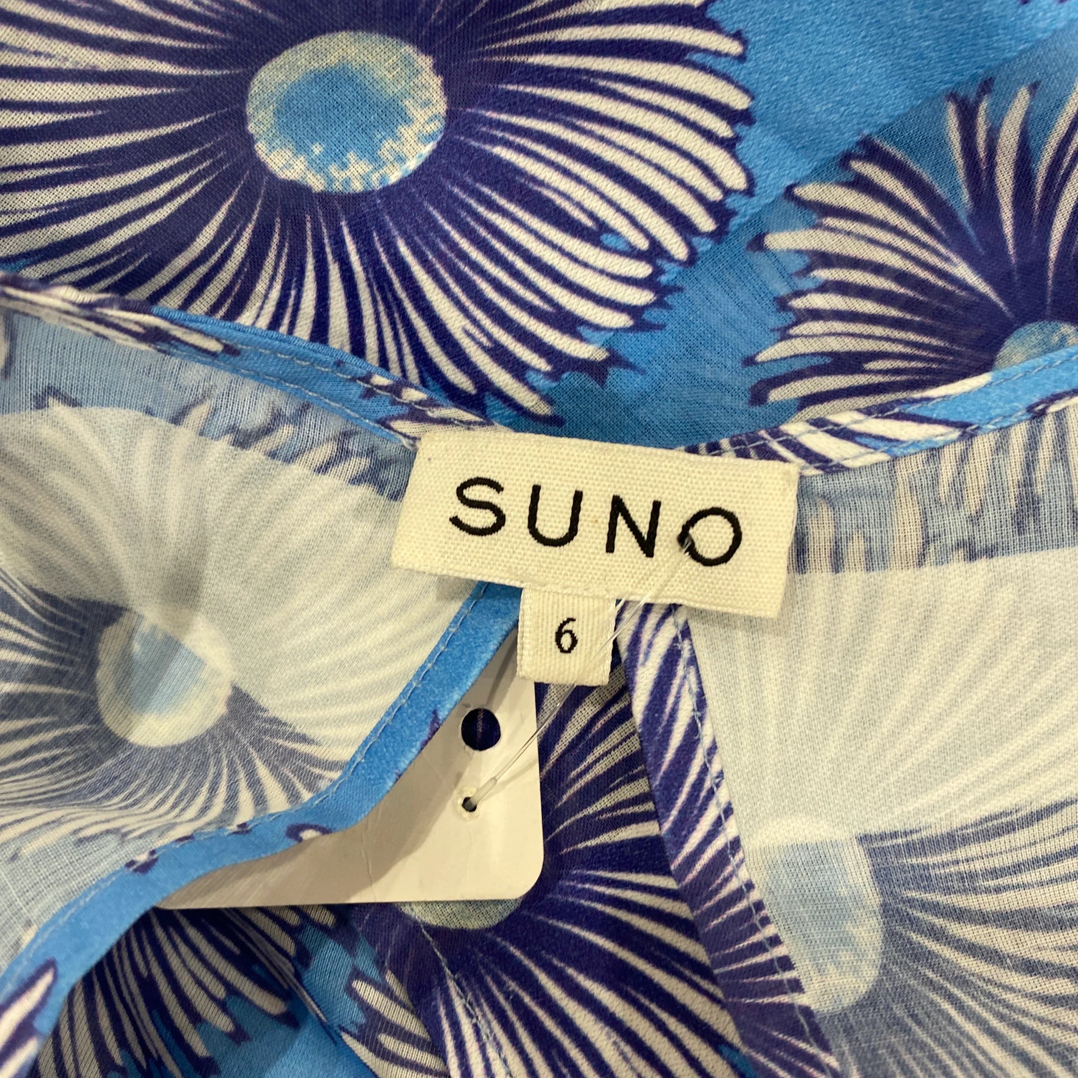 Suno blue floral print cotton dress - Image 6