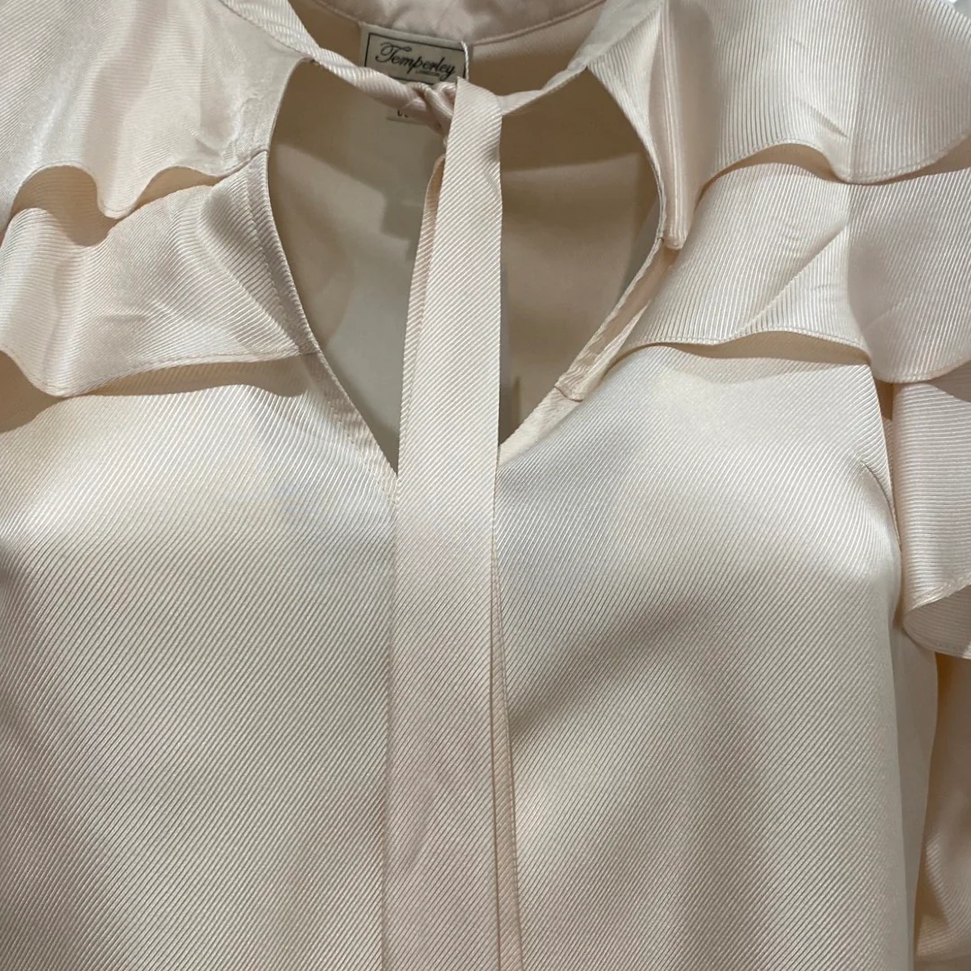 TEMPERLEY light pink silk ruffled blouse - Image 3