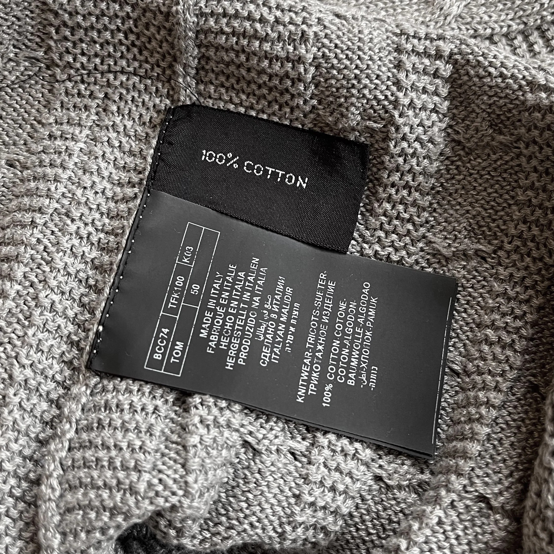 Tom Ford grey cotton cable knit jumper - Image 5