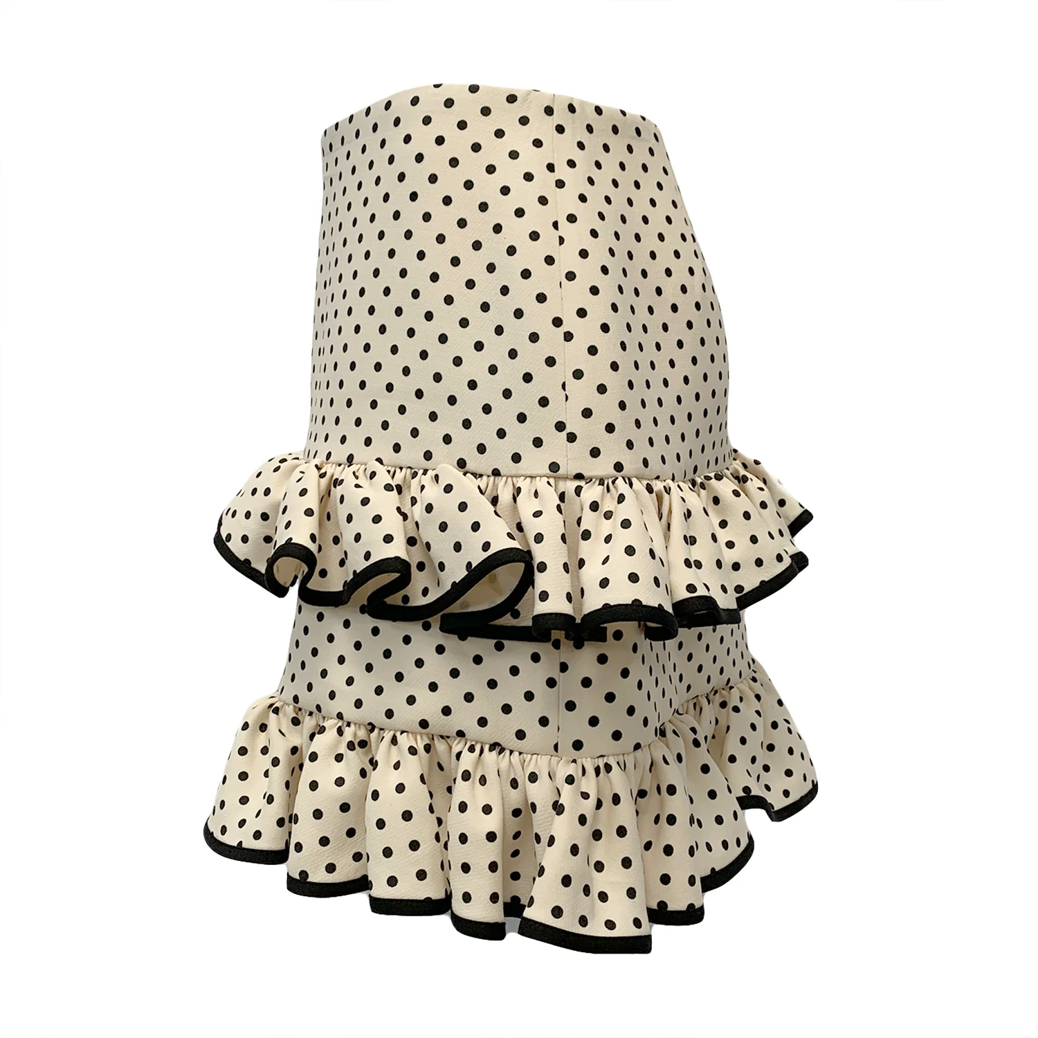 Valentino ecru polka dot ruffle mini skirt - Image 3
