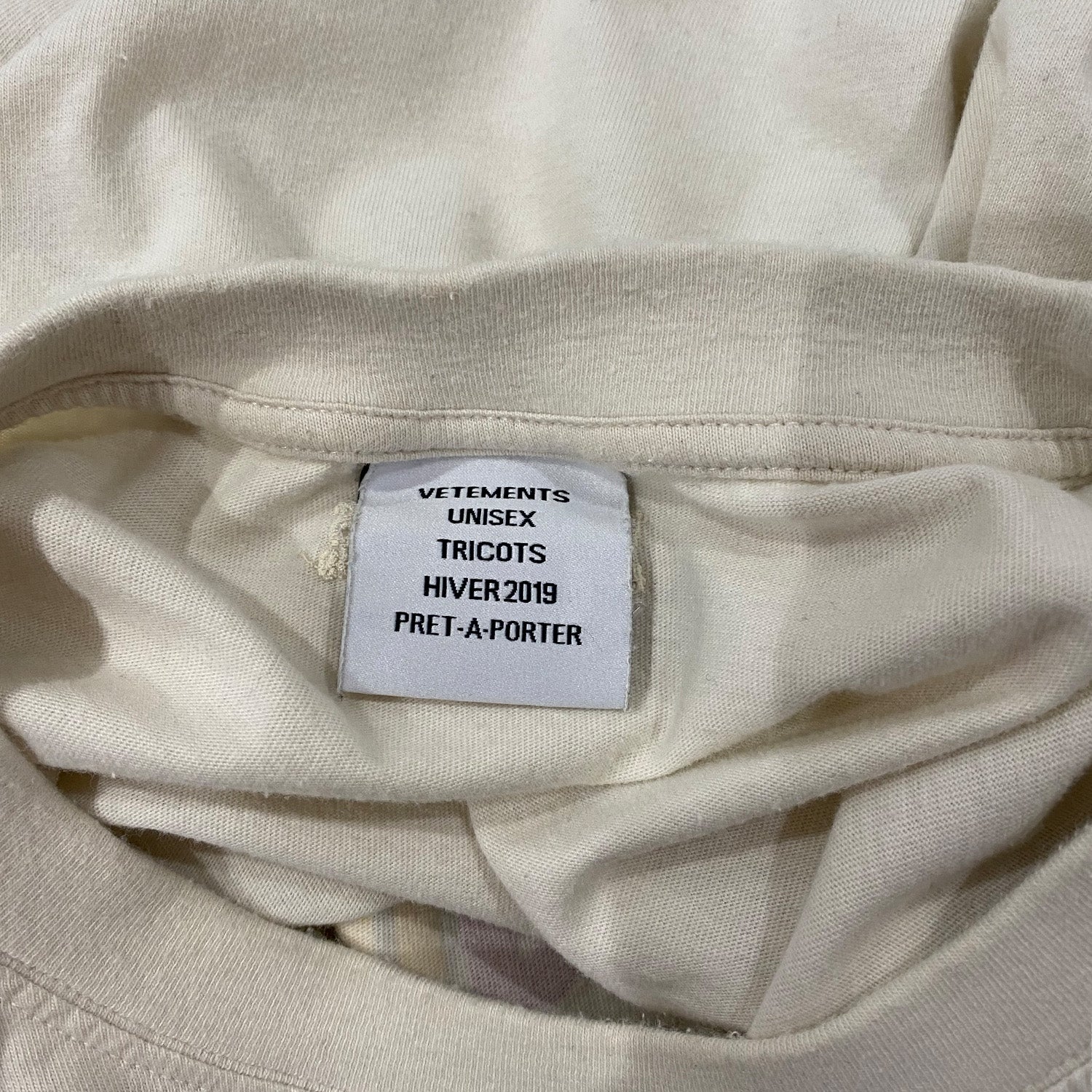 Vetements saturday logo ecru cotton t-shirt - Image 5